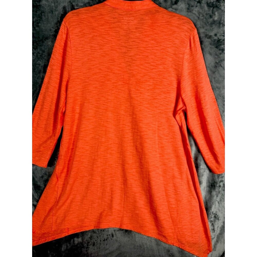 Chico’s The Ultimate Tee Women's Top Size 2 Large Orange 3/4 Sleeve - Picture 14 of 15